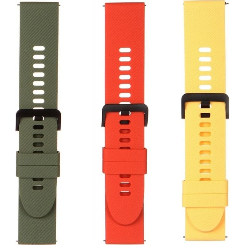 Ремешок для смарт часов Xiaomi Mi Watch Strap (3шт) зеленый/желтый/оранжевый BHR4887GL