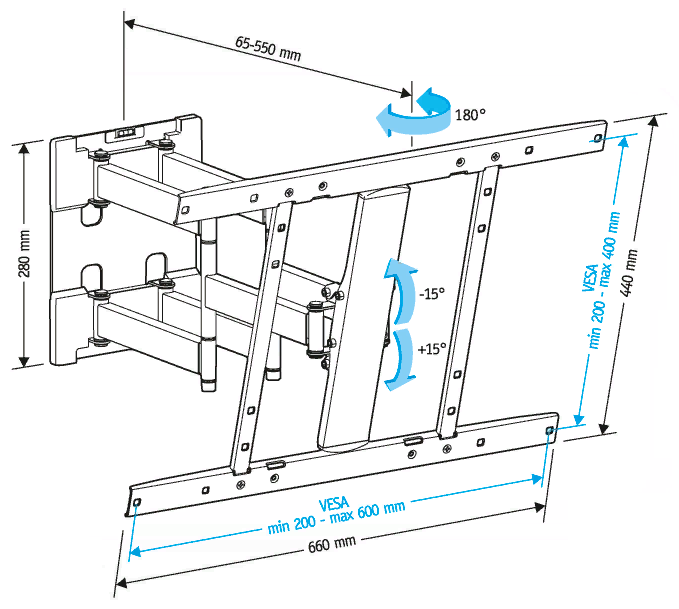 Кронштейн для телевизора Holder LCD-SU6602-B черный